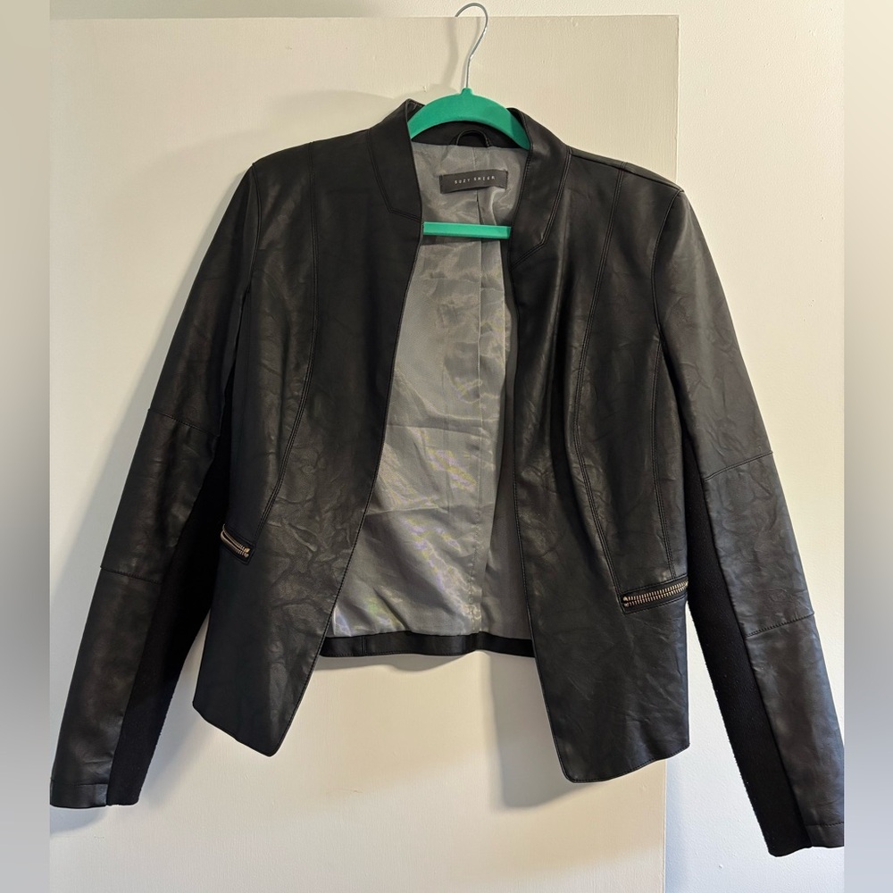 Suzy Shier - Black Faux Leather Jacket